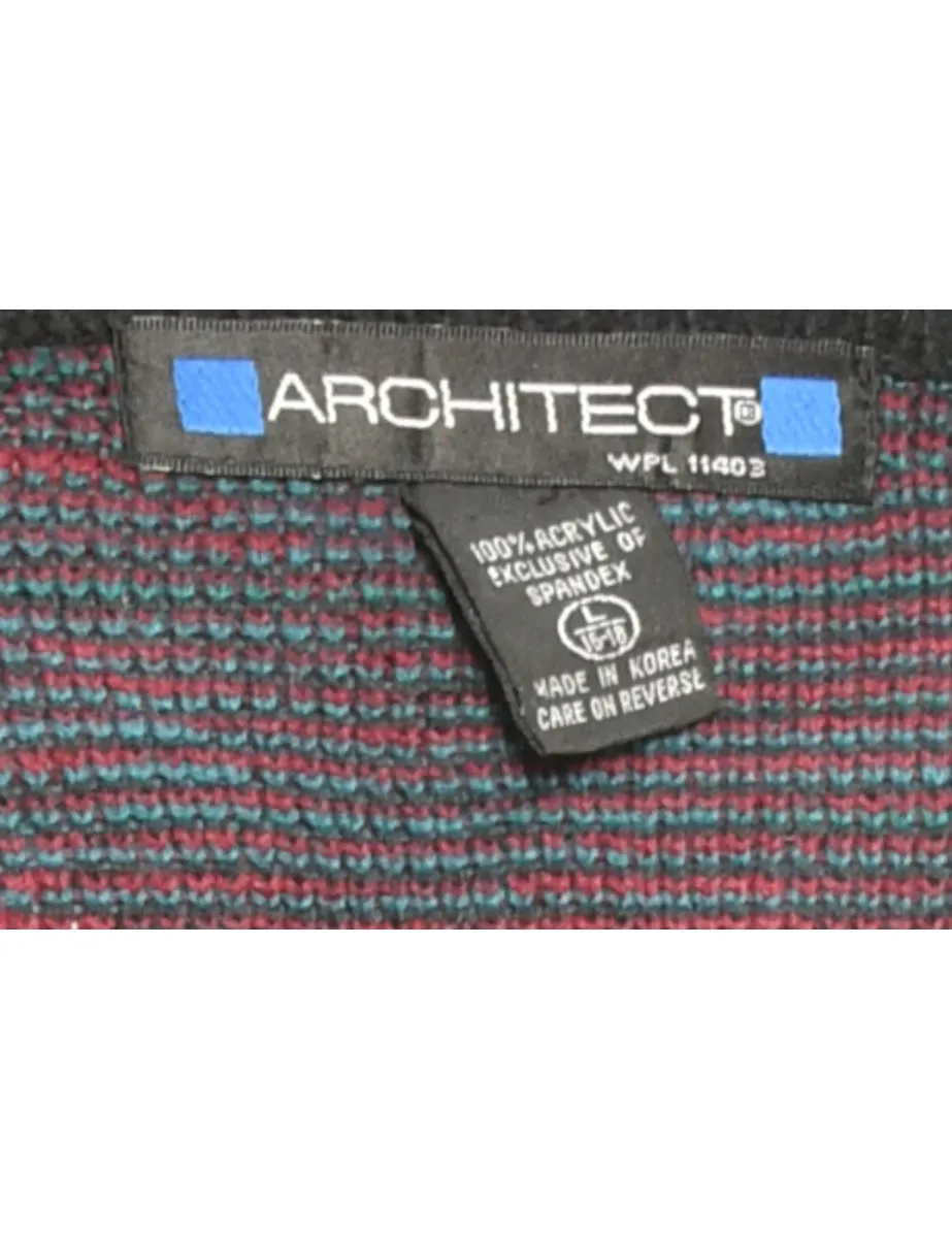 Patterned Black Jumper - L