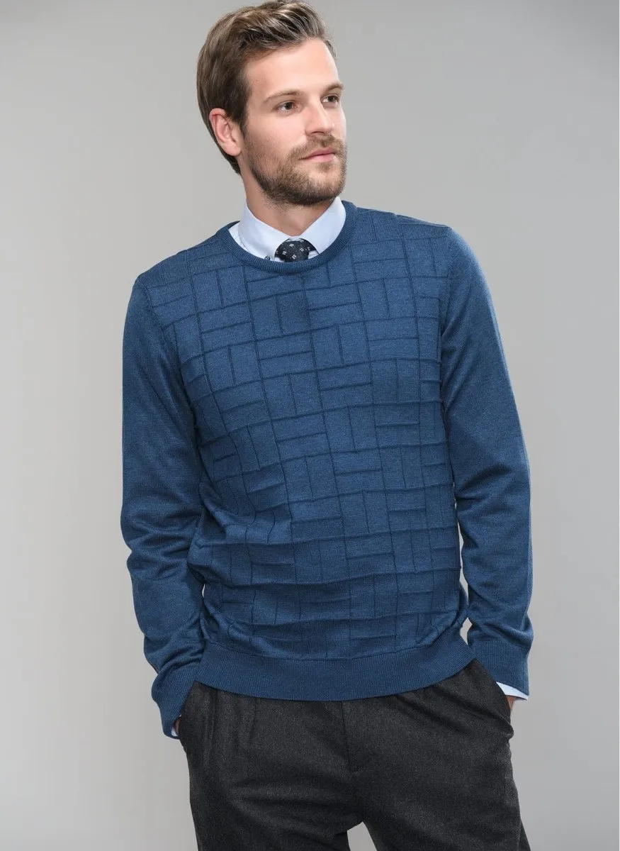 Patterned-Front Sweater