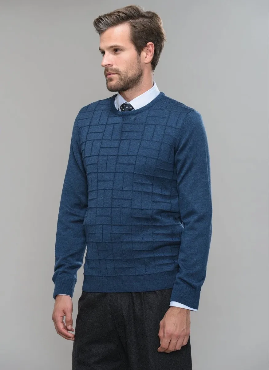 Patterned-Front Sweater