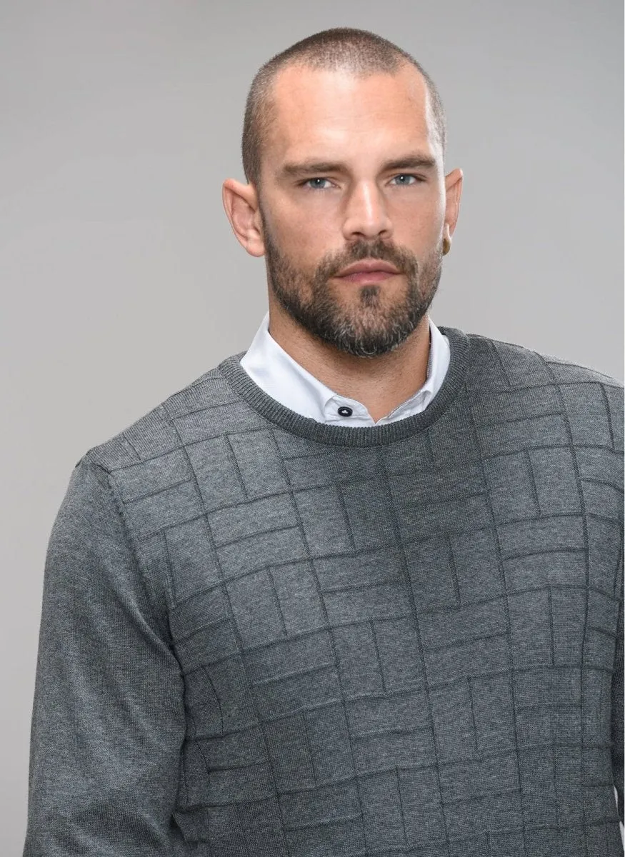 Patterned-Front Sweater