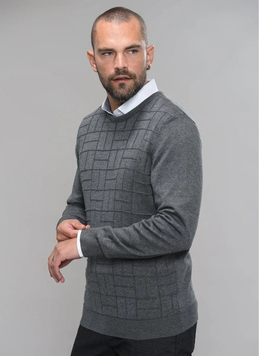 Patterned-Front Sweater