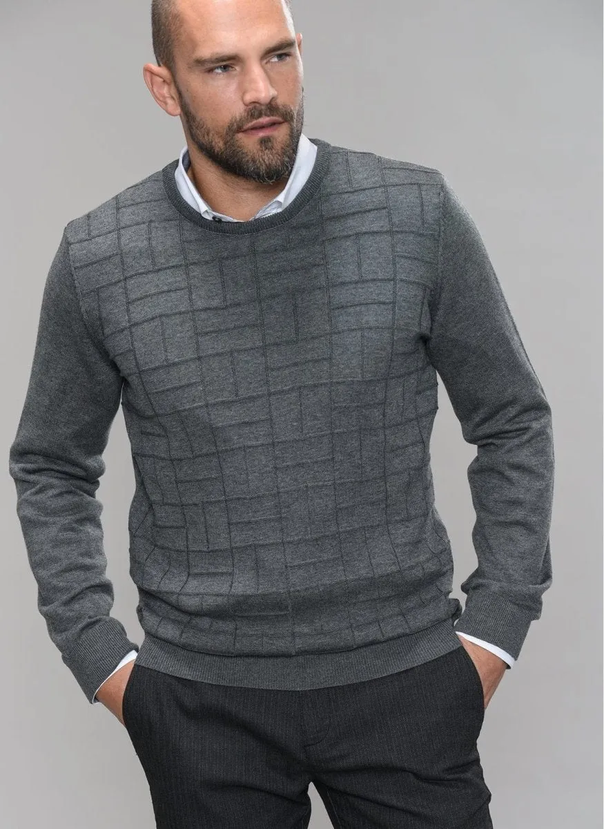 Patterned-Front Sweater