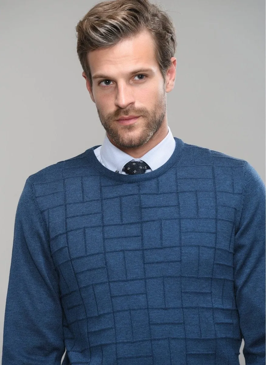 Patterned-Front Sweater