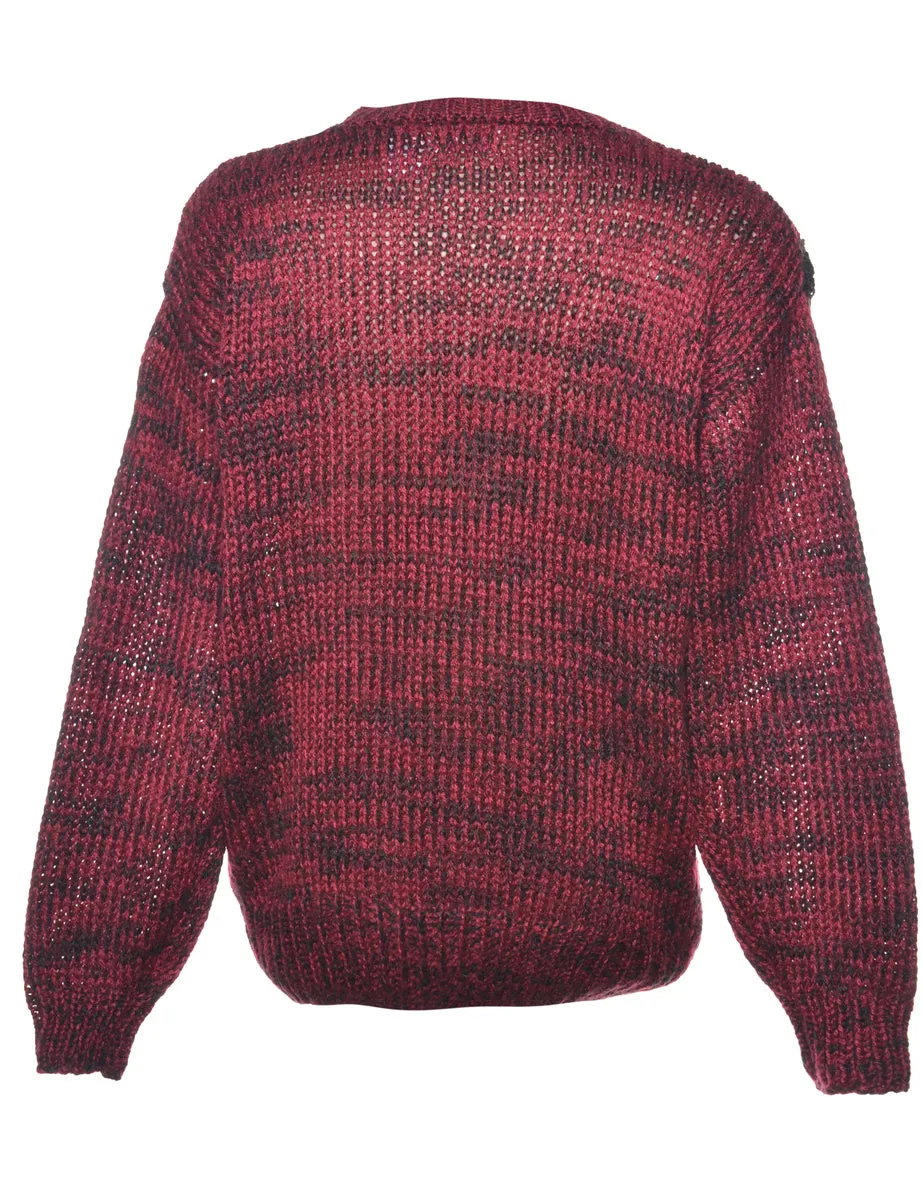 Patterned Maroon Jumper - M