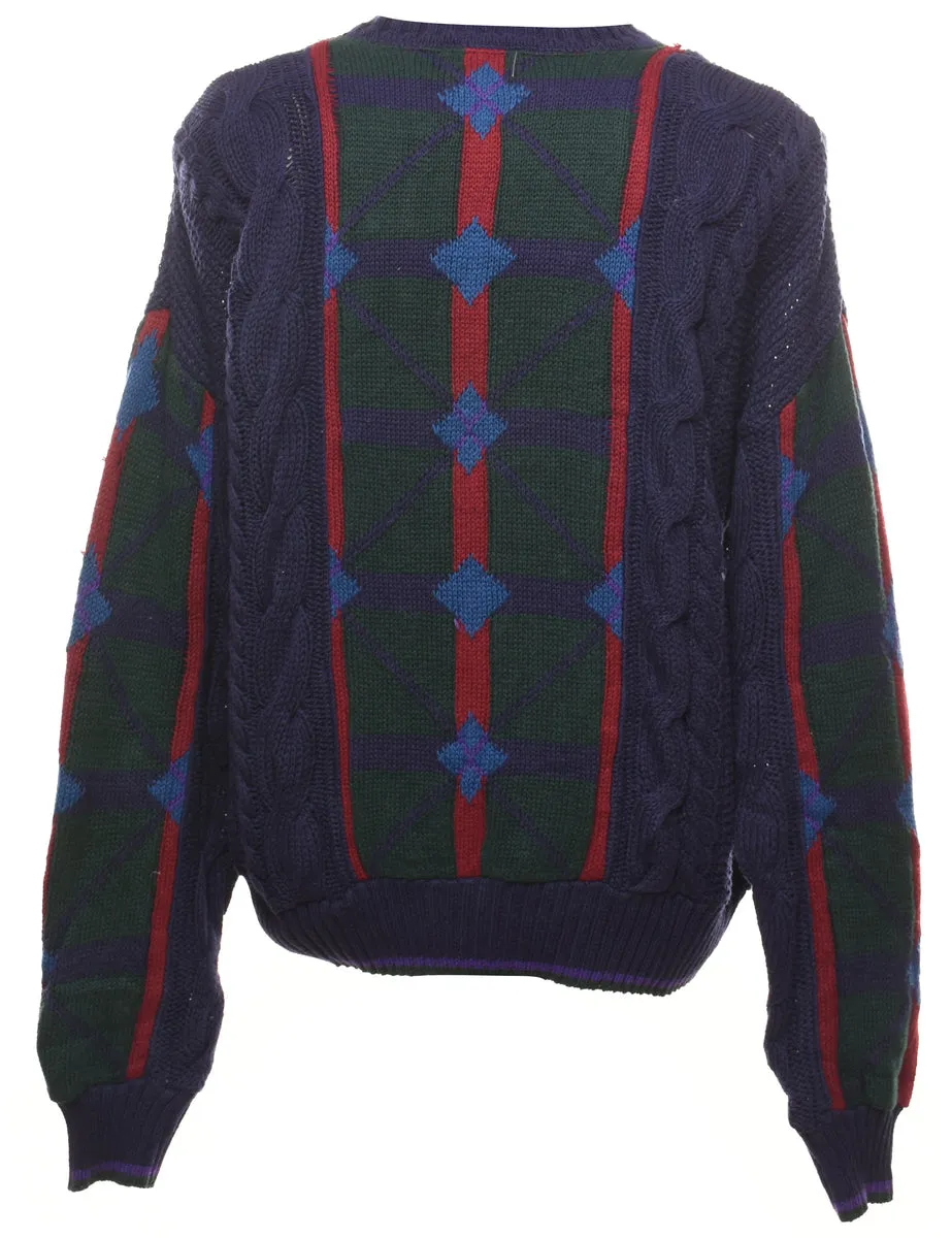 Pendleton LOBO Multi-Colour Patterned Round Neck Jumper - XL