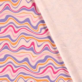 PINK WAVEY STRIPES ALPINE FLEECE PER METRE SALE