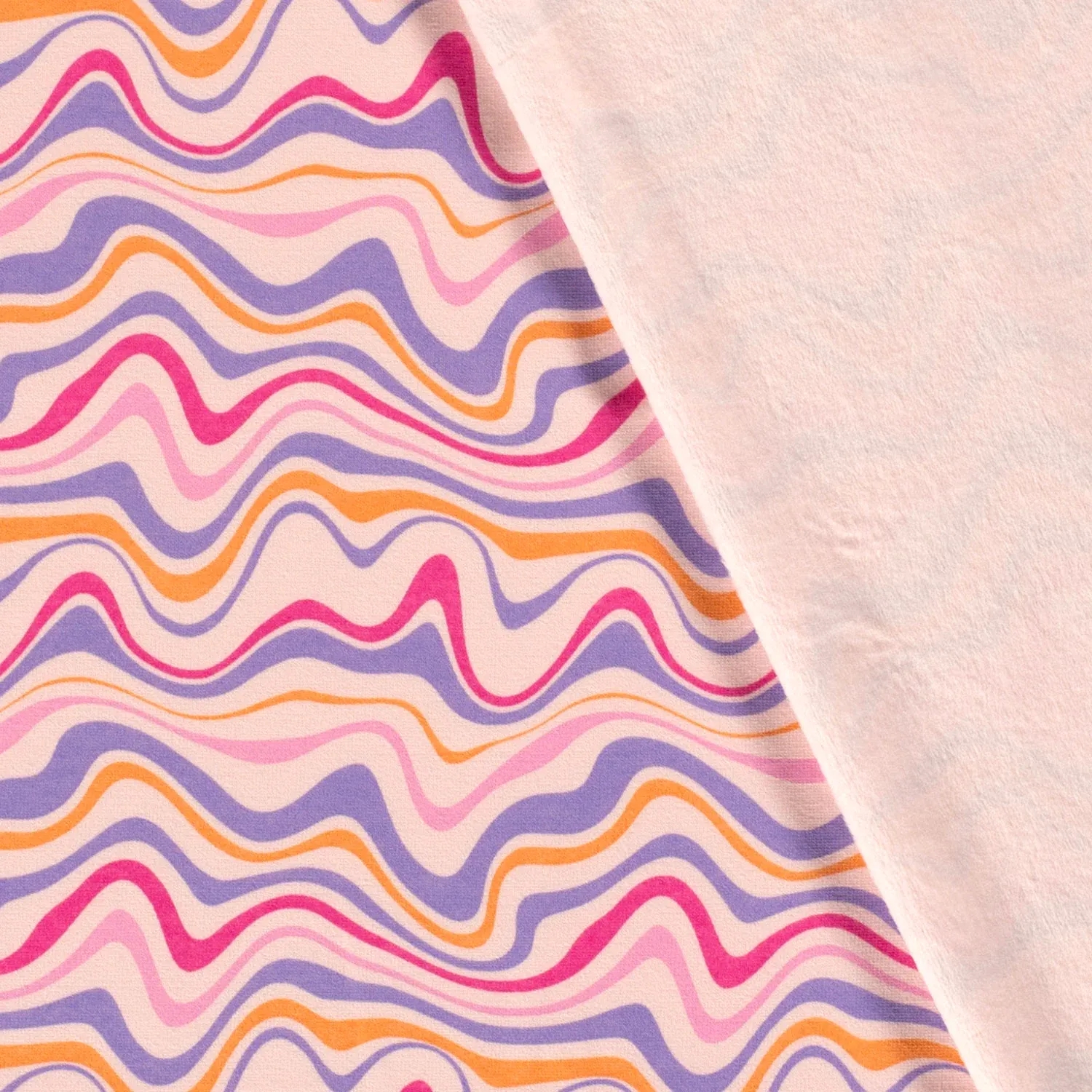 PINK WAVEY STRIPES ALPINE FLEECE PER METRE SALE