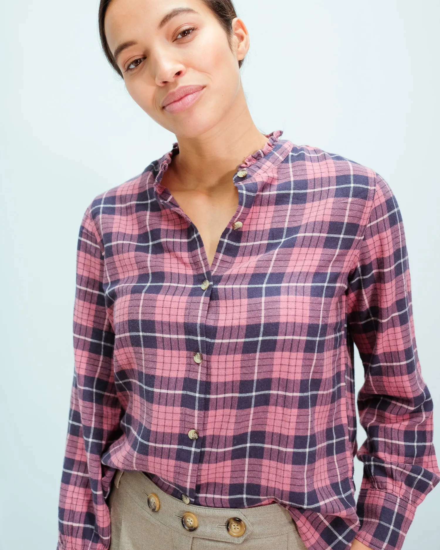 RAILS Andie checked shirt in rose indigo