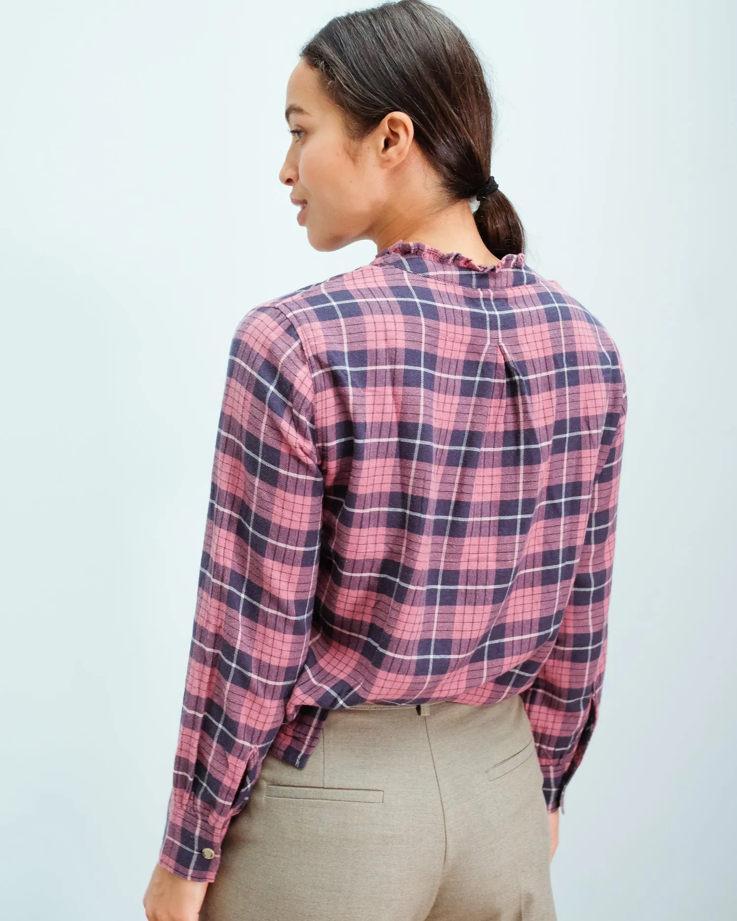 RAILS Andie checked shirt in rose indigo