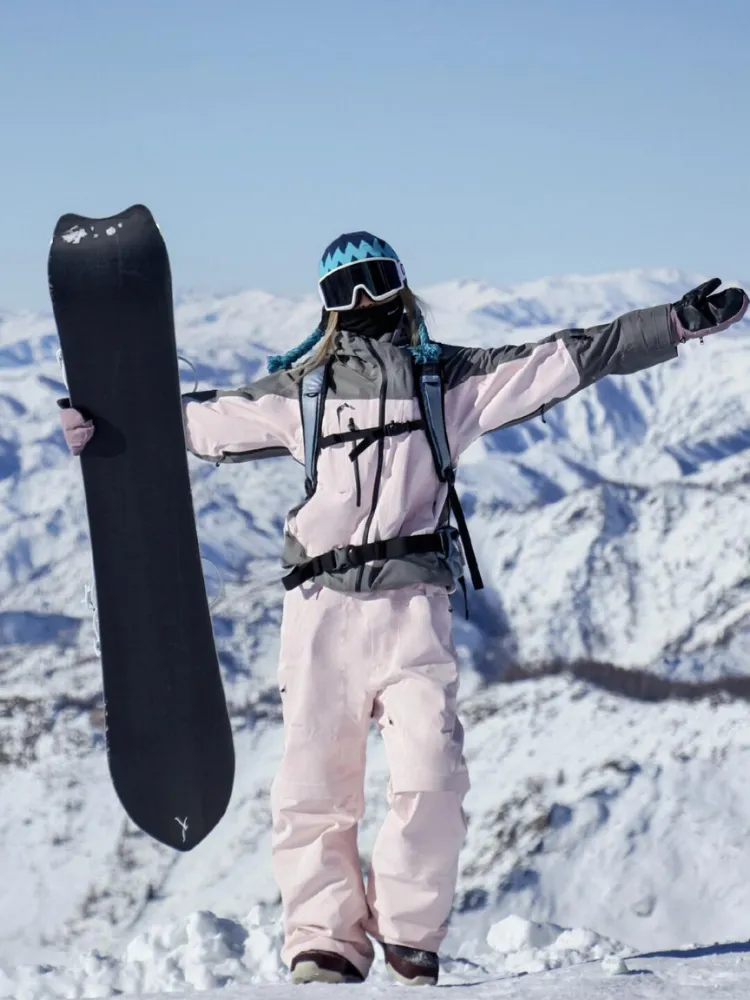 RandomPow Pink 3L Pro Backcountry Snow Bibs - Unisex