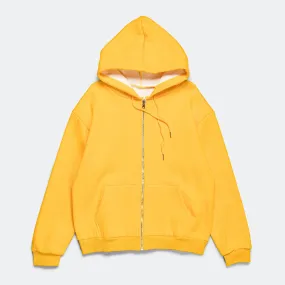 Reversible Zip-Up Hood - Yellow/Cream Waffle