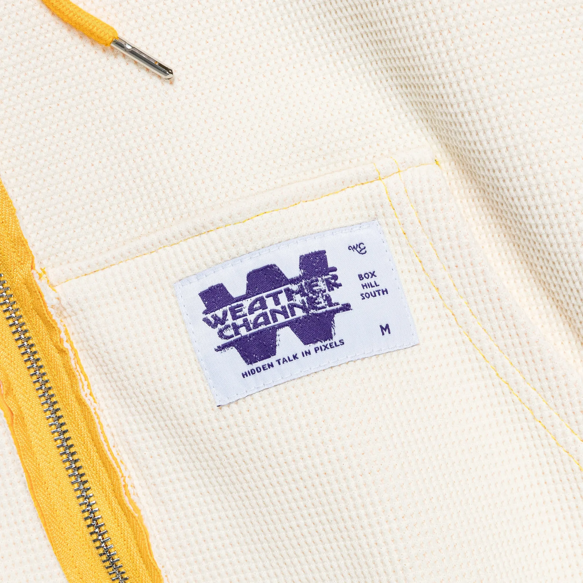 Reversible Zip-Up Hood - Yellow/Cream Waffle