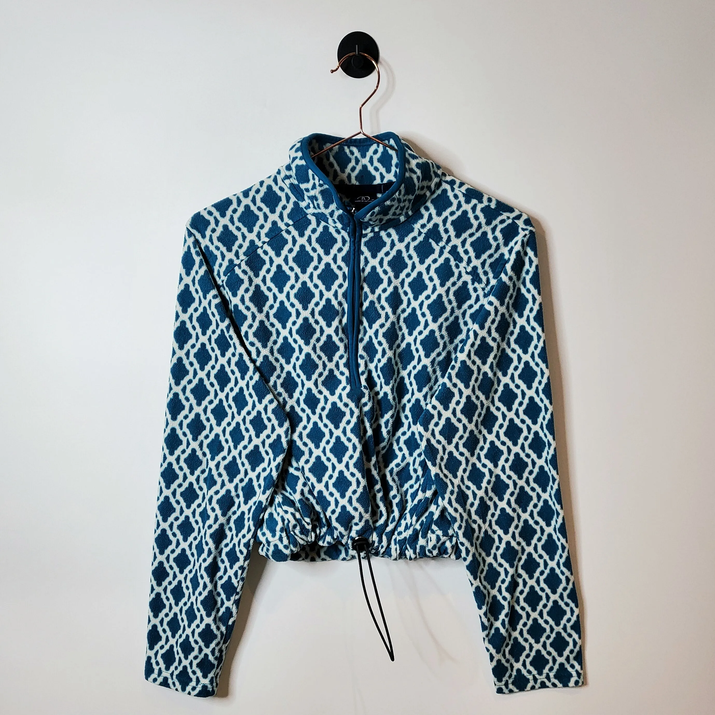 Reworked Funky Pattern Crop Fleece | Size 10