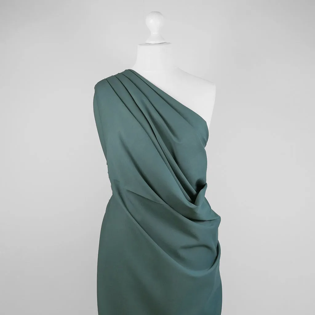 Rome - Steel Teal, Viscose Rich Heavy Ponte de Roma Stretch Fabric Sample