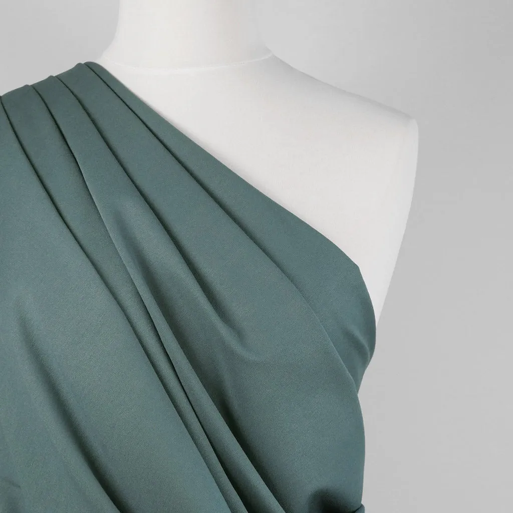 Rome - Steel Teal, Viscose Rich Heavy Ponte de Roma Stretch Fabric Sample