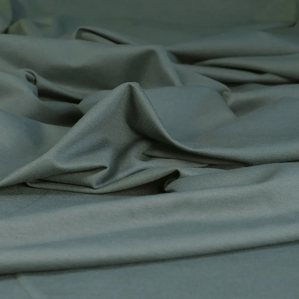 Rome - Steel Teal, Viscose Rich Heavy Ponte de Roma Stretch Fabric Sample