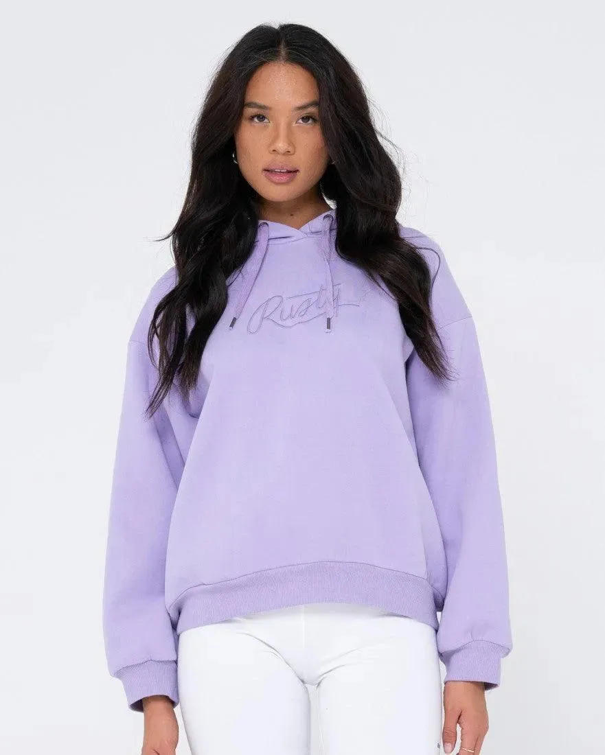 Rusty Script Oversize Hooded Fleece