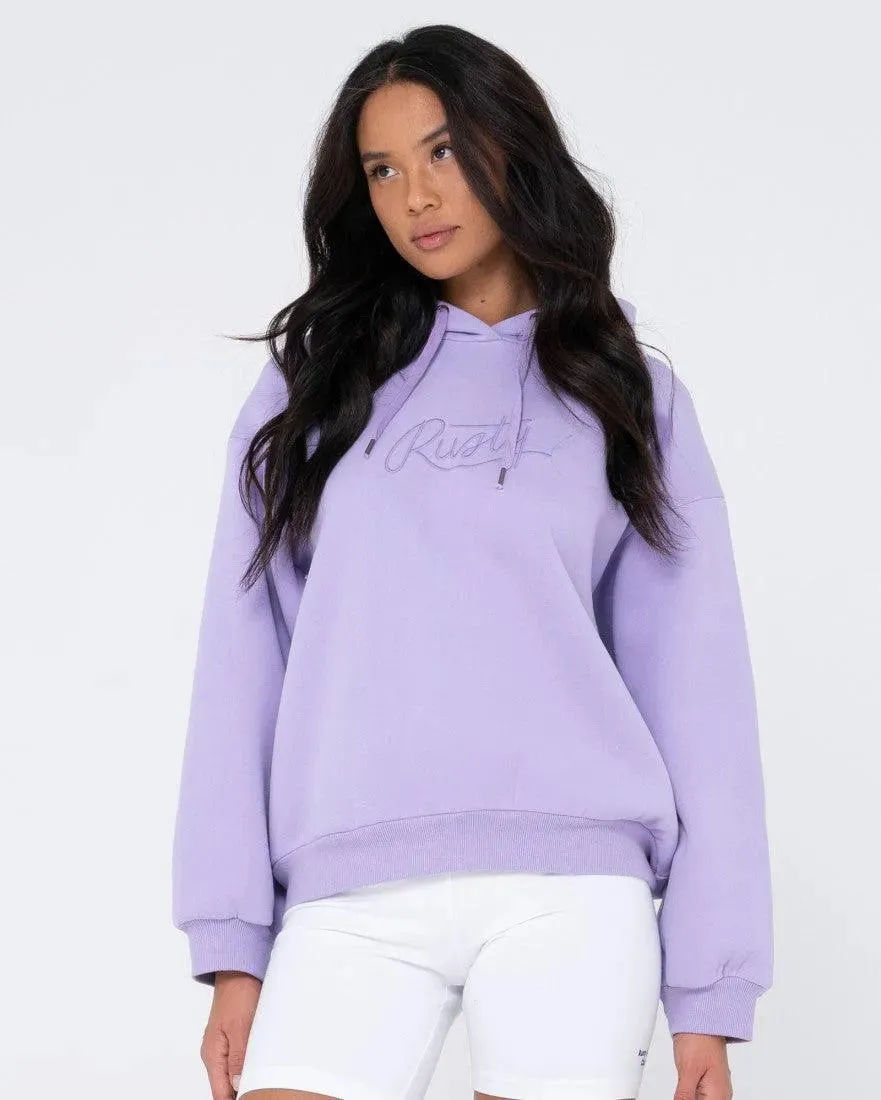 Rusty Script Oversize Hooded Fleece