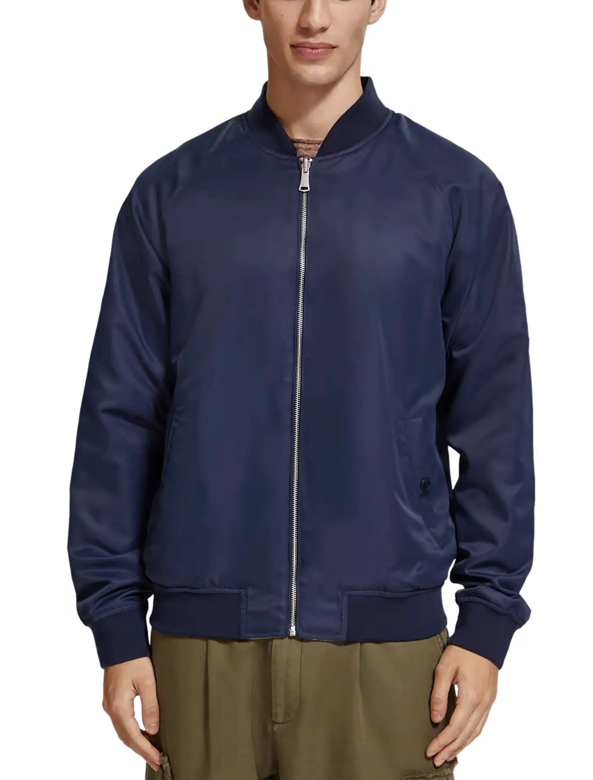 Scotch and Soda Printed Reversible Bomber - Navy Blue