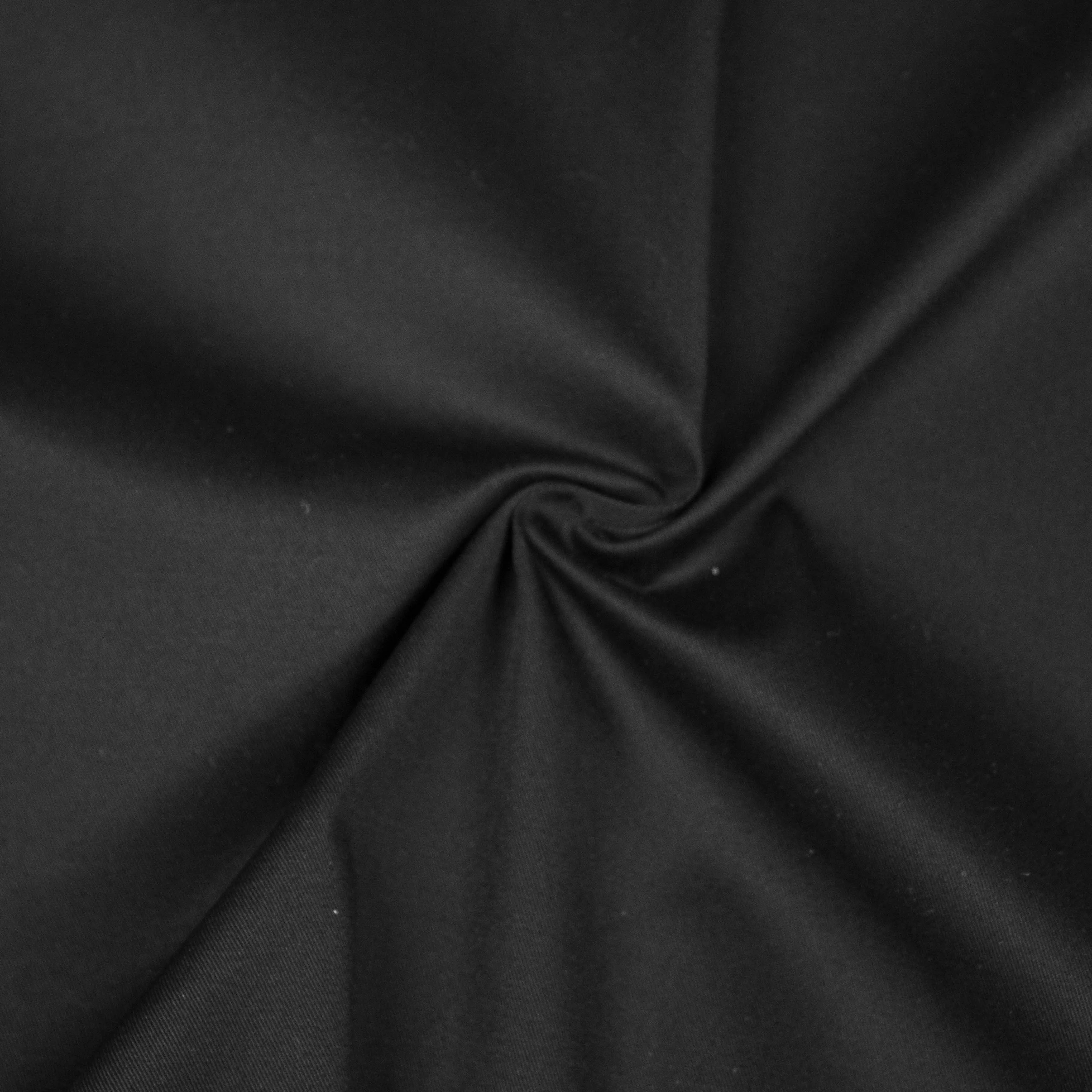 Sinne Black Cotton Twill Stretch