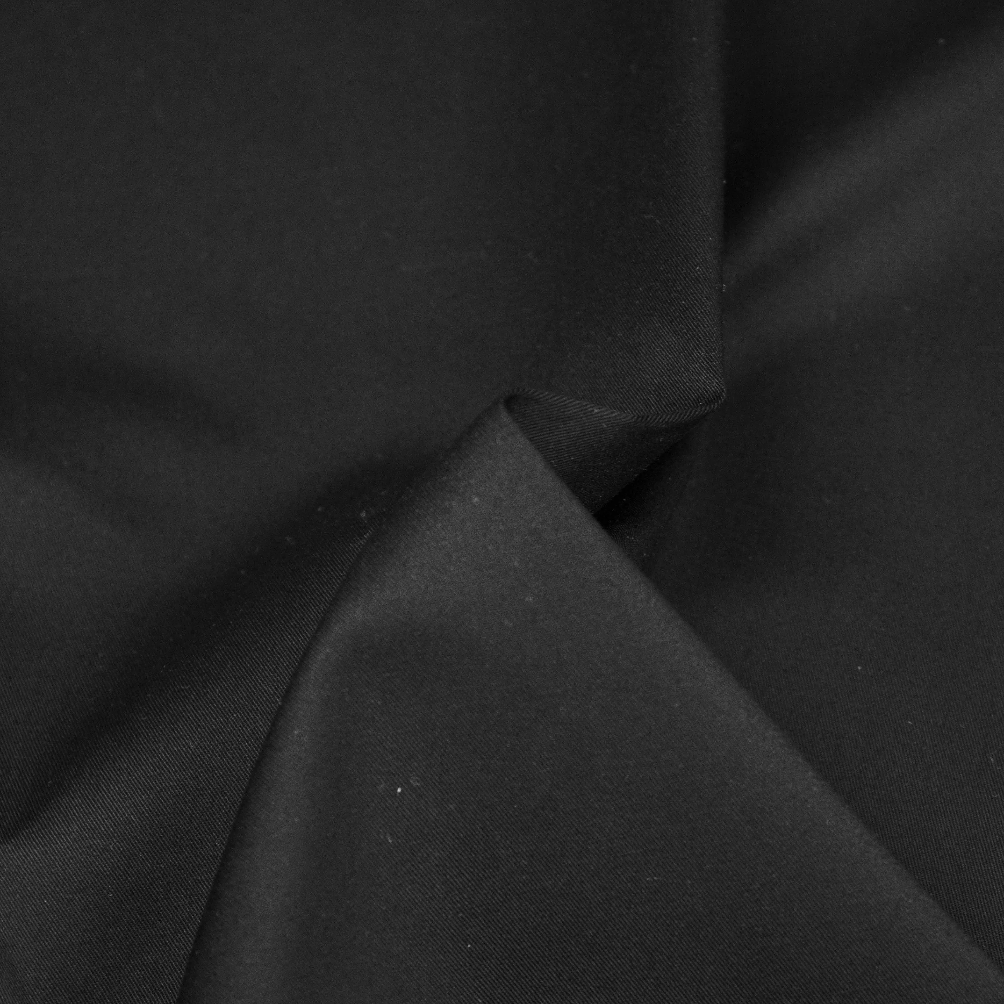 Sinne Black Cotton Twill Stretch