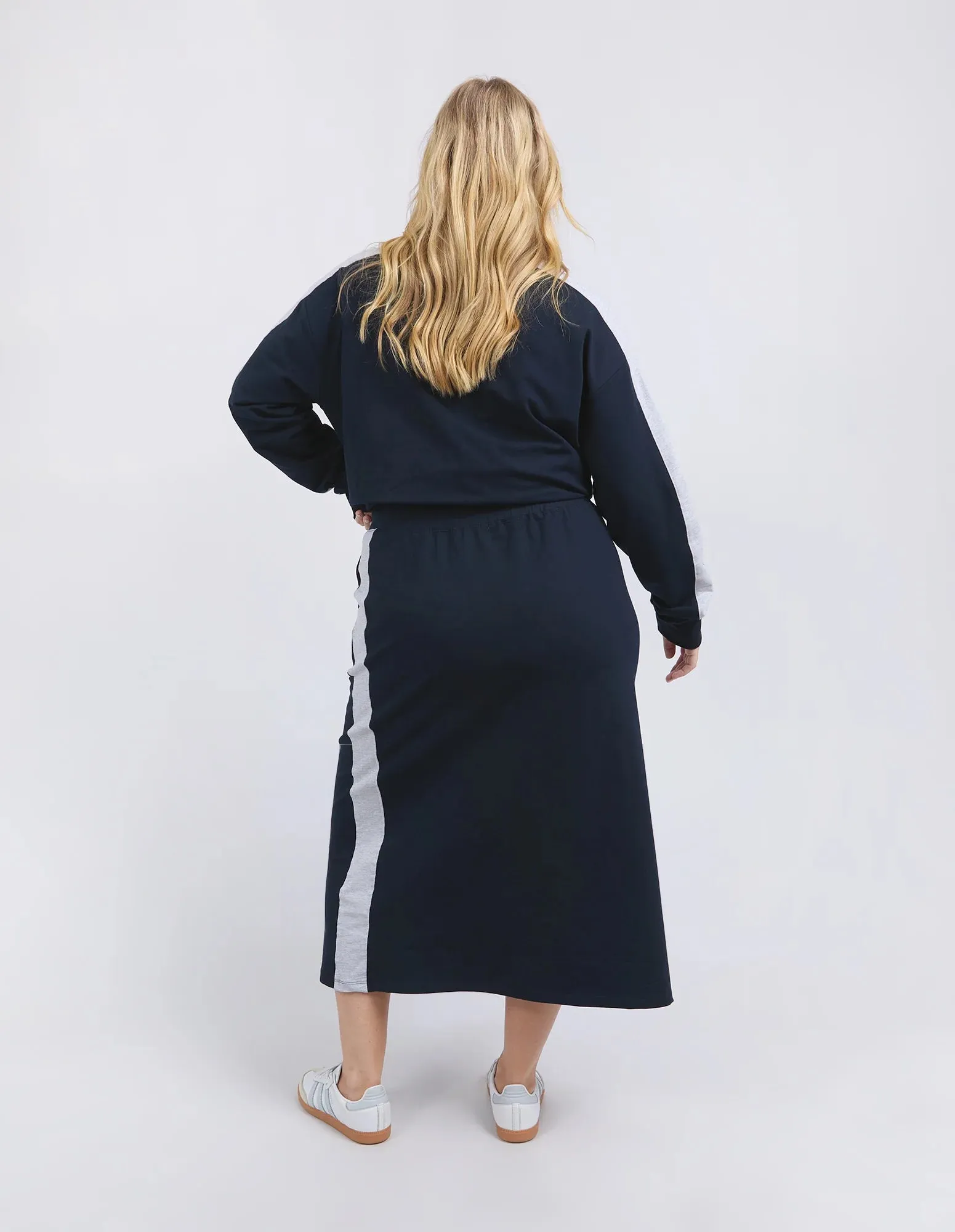 Sloan Fleece Skirt- Navy (Plus Size)