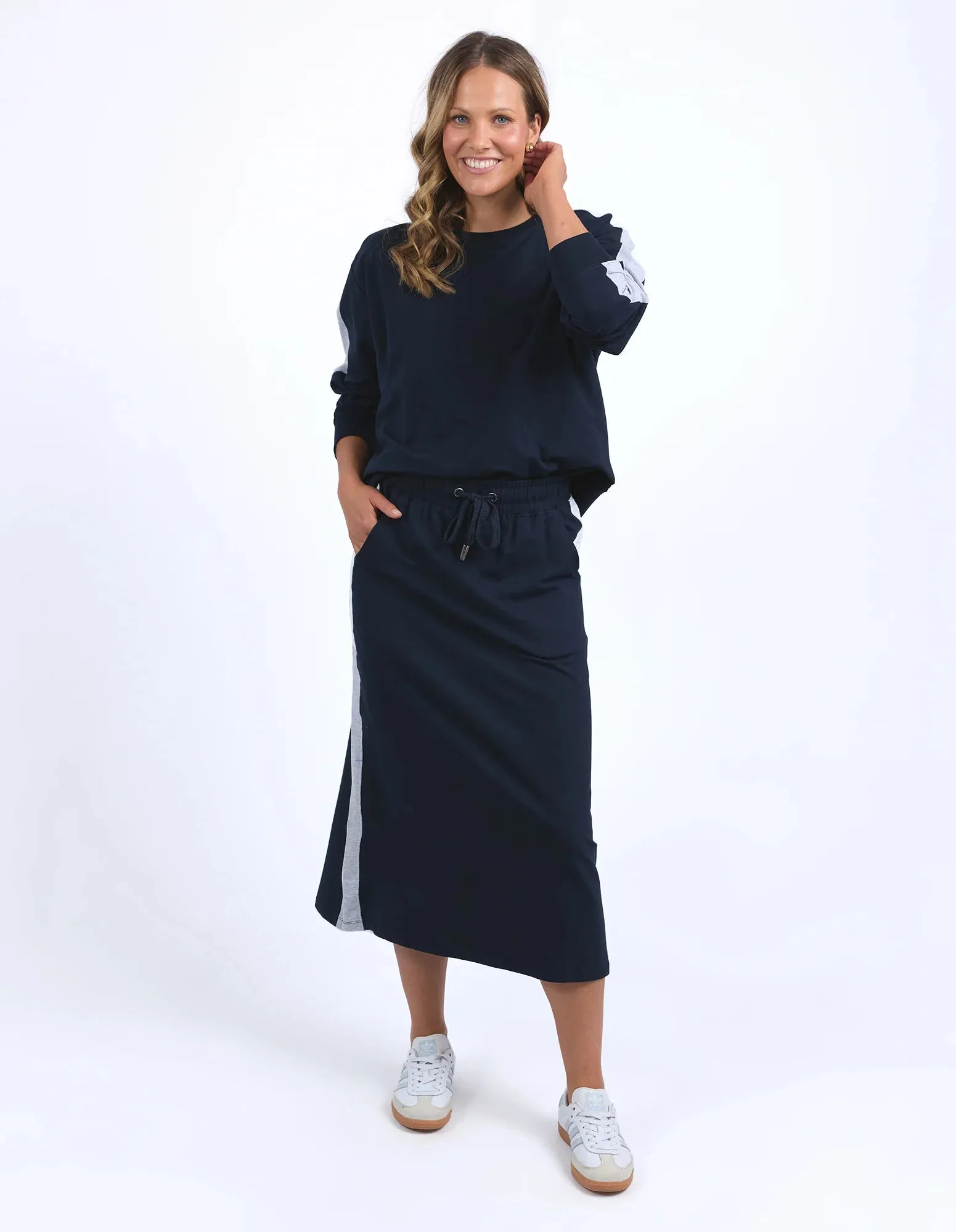 Sloan Fleece Skirt- Navy (Plus Size)