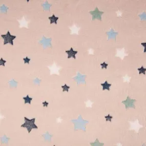 Stars on Pink Cuddle Fleece Fabric