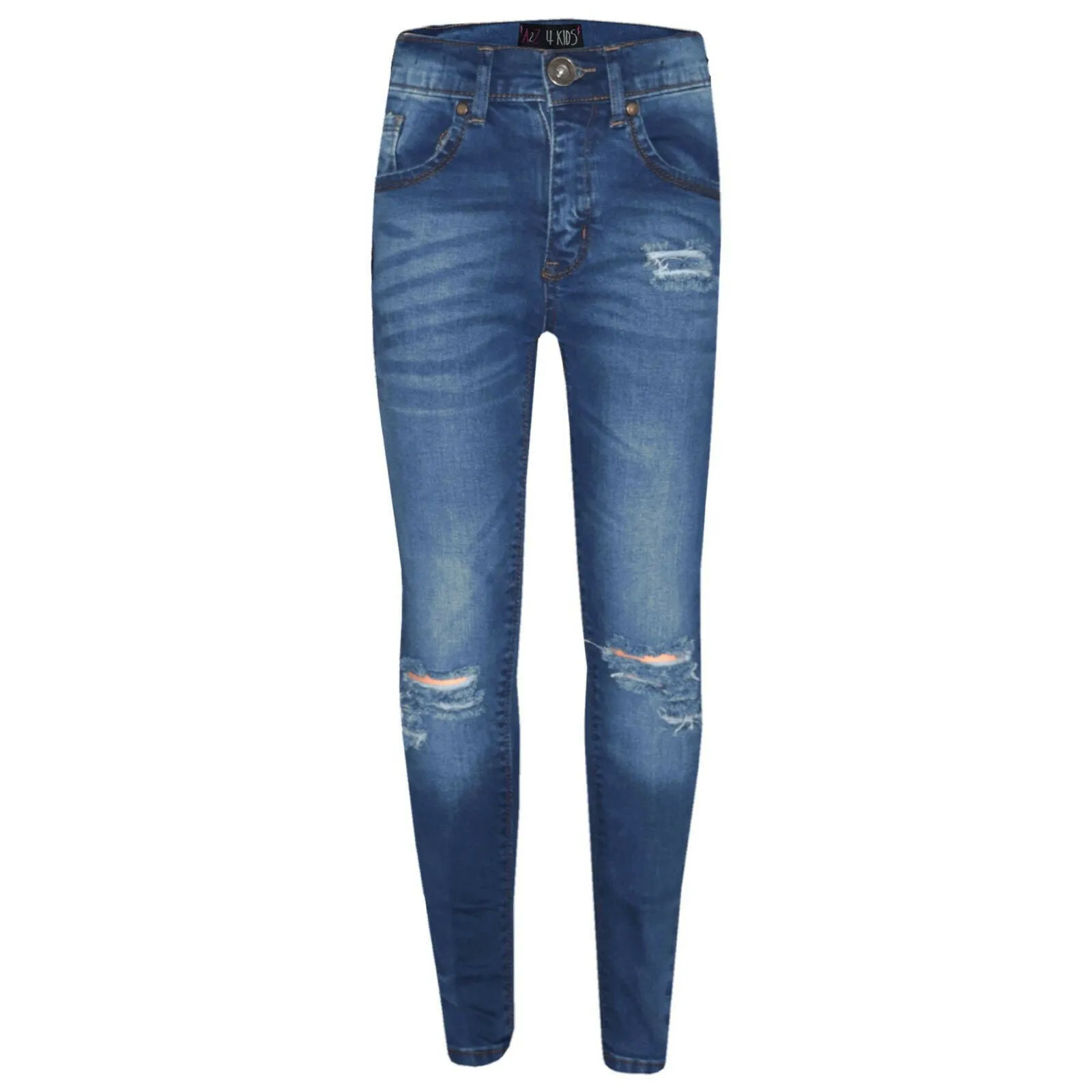 Stretch Denim Ripped Jeans