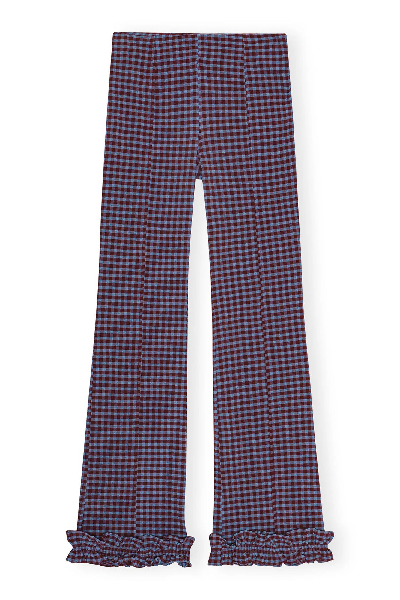 Stretch Seersucker Frill Pants