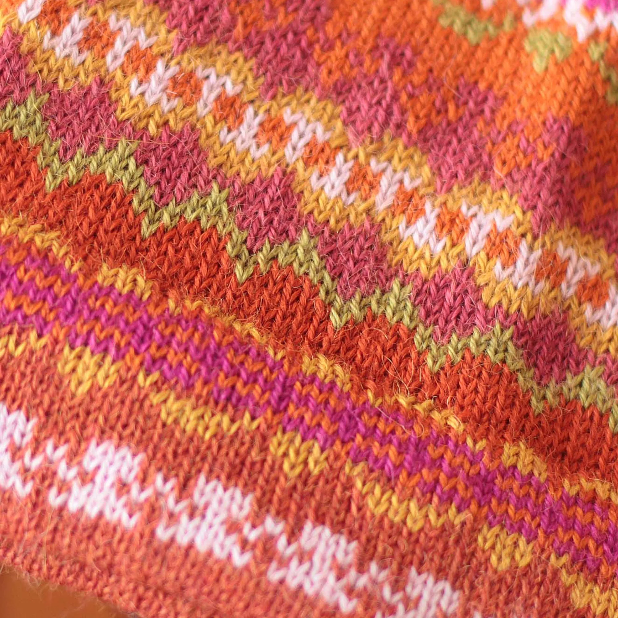 Sunny Winter Pure Alpaca Wool Patterned Hat from Peru