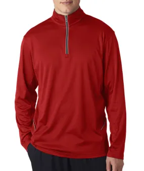 ultraclub adult cool & dry sport 1/4-zip pullover - red (2xl)
