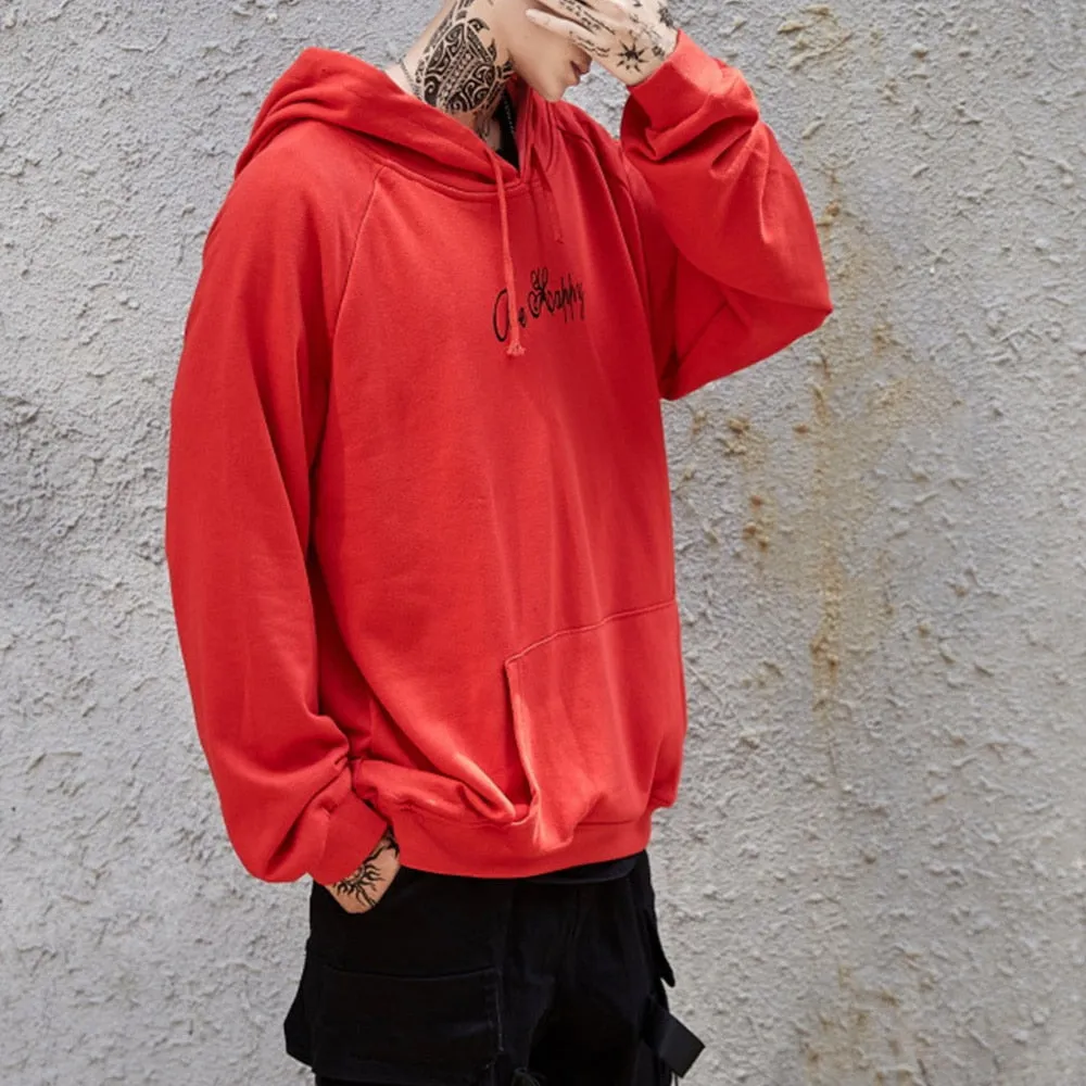 Unisex Smiling Face Print Pullover Hoodie