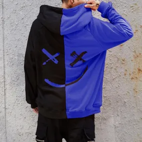 Unisex Smiling Face Print Pullover Hoodie