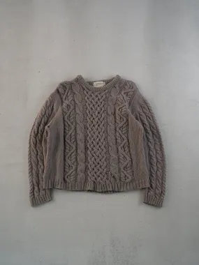 Vintage 90s Grey Patterned Knit Sweater (M)