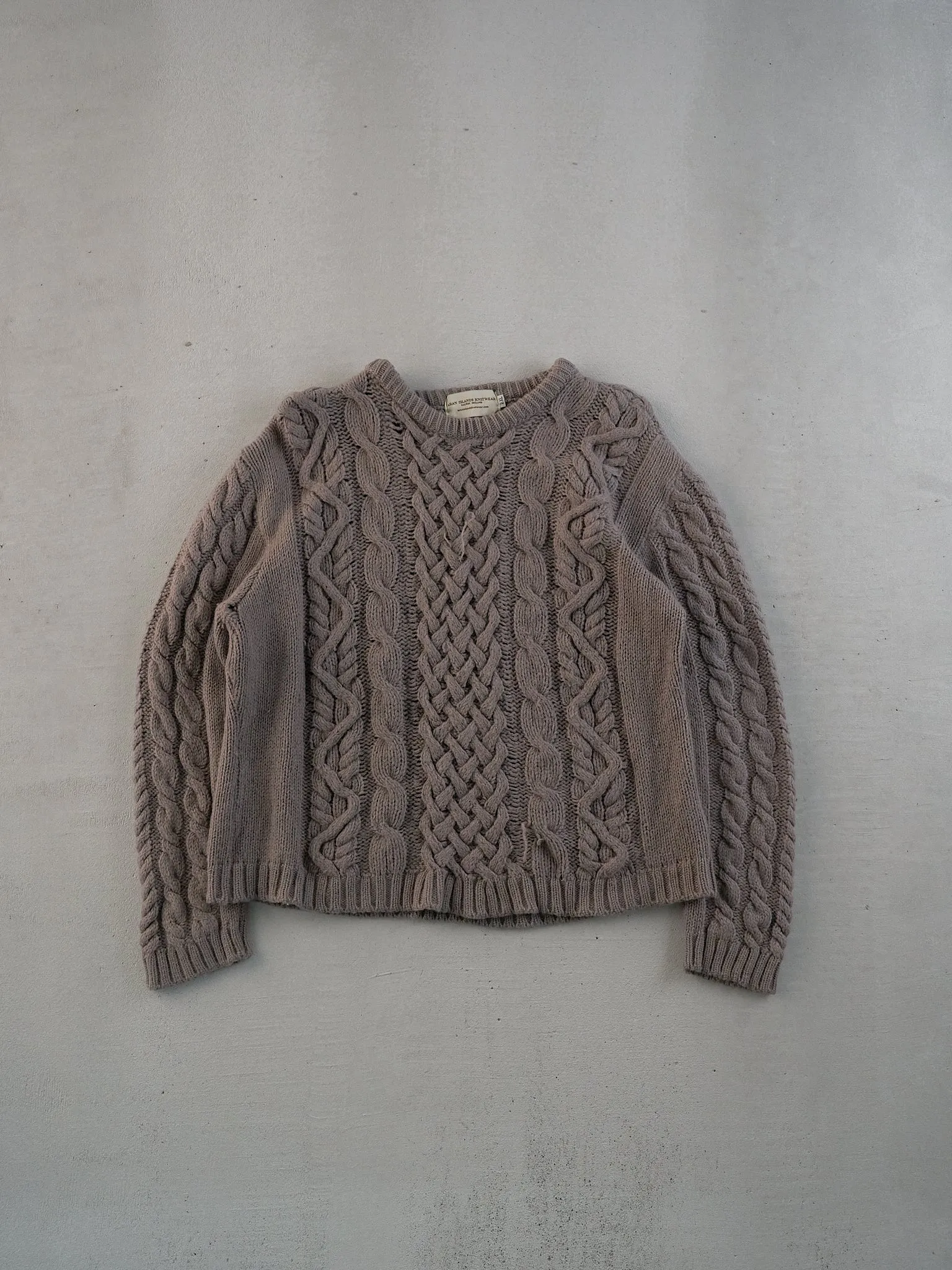 Vintage 90s Grey Patterned Knit Sweater (M)