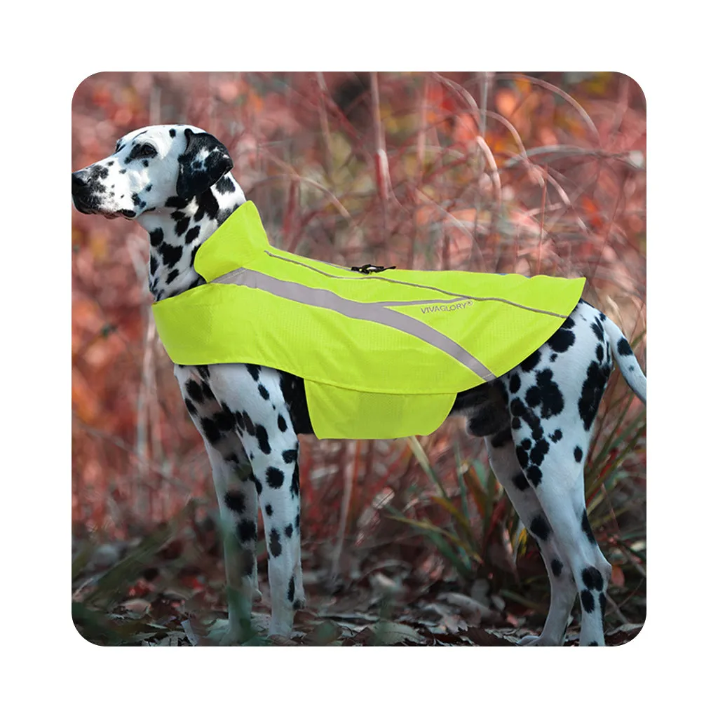 VIVAGLORY new Dog Safety Vests, Reflective Dog Wind Breaker Jackets, Water-Resistant & Lightweight Coats